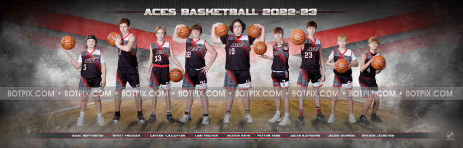 Aces – 2022-23 Boys Basketball Team Pano – BOTpix.com