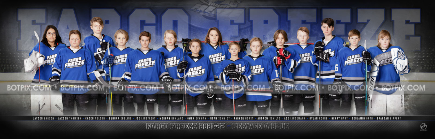 FARGO FREEZE PEEWEE A BLUE 2021-22 TEAM PANO – BOTpix.com