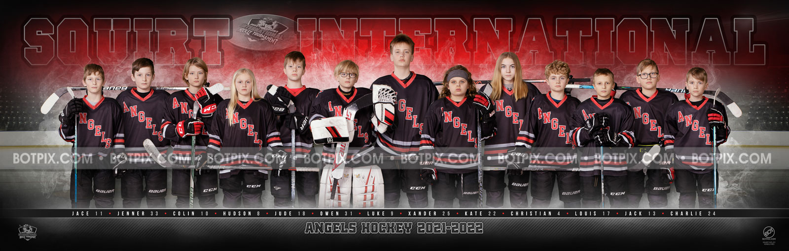 SQT B1 FARGO ANGELS RED 2022 SQUIRT INTERNATIONAL TEAM PANO