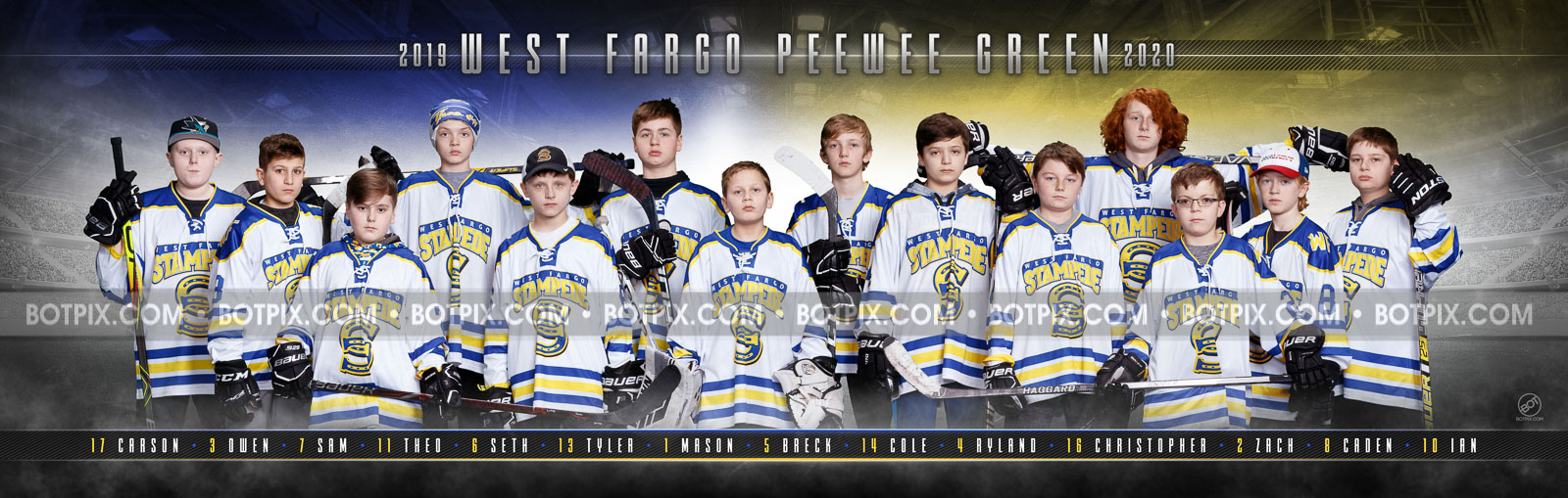 West Fargo Stampede Peewee Green 2020 Team Pano – BOTpix.com